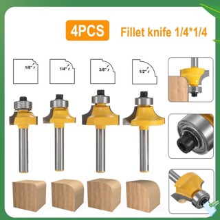 Vm ชุดดอกสว่านเราเตอร์ ขอบมน 1/4 นิ้ว สําหรับงานไม้ (4 แพ็ค)
