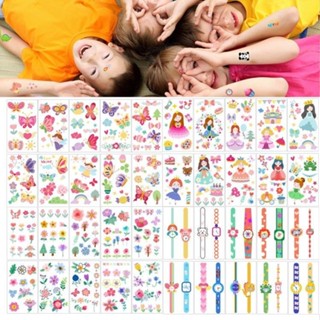 Hot Sale# Childrens tattoo sticker girl princess waterproof sticker boy cartoon watch dinosaur watermark sticker 8cc