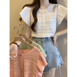 เสื้อกันหนาว แขนพอง เข้ารูป น่ารัก แฟชั่นฤดูร้อน สําหรับผู้หญิง