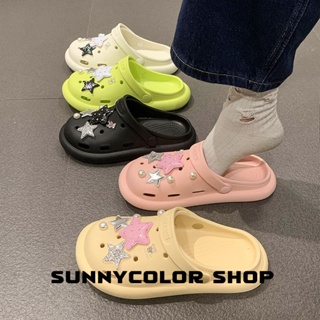 SUNNYCOLOR  รองเท้าแตะหญิง รองเท้าหัวโต แฟชั่น ธรรมดา ใส่สบายๆ 2023ใหม่ B21H0ND 36Z230909