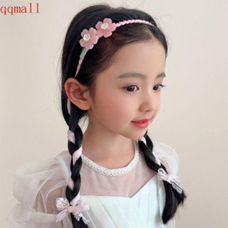 Qqmall ที่คาดผม แบบถัก ริบบิ้น ลายการ์ตูนผีเสื้อ สไตล์เกาหลี สําหรับเด็ก