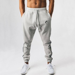 Autumn Exercise Ankle-Tied Trousers Loose Running Workout Fitness Side Stripe Sweatpants Trendy Men dJ42