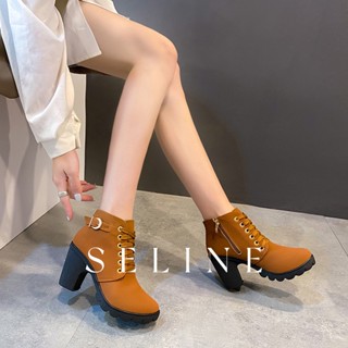 SELINE แฟชั่นรองเท้า บูท รองเท้าบูทยาว ไซส์ใหญ่ รองเท้า boots ส่วนตัว ทิพย์ น่ารัก ด้านล่างที่ยืดหยุ่น FMT2390QM037Z230911