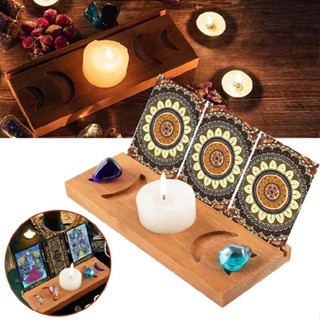 Wooden Tarot Card Holder Stand Moon Phase Tarot Card Stand for Witchy Room Decor