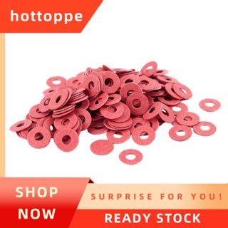 【hottoppe】แหวนรองฉนวนไฟเบอร์ ขนาด 3x8x0.7 มม. สีแดง 200 ชิ้น