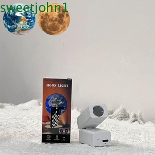 Sweetjohn โคมไฟโปรเจคเตอร์ LED รูปดวงจันทร์ ดาวเคราะห์ ดวงจันทร์ พื้นหลัง ขนาดเล็ก สําหรับตกแต่งปาร์ตี้ฮาโลวีน