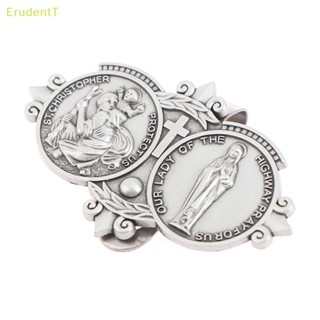 [ErudentT] St Christopher เหรียญคาทอลิก สําหรับหนีบที่บังแดดรถยนต์