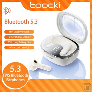 Toocki TWS หูฟังบลูทูธไร้สาย 5.3 HiFi หูฟังบลูทูธ สแตนด์บายนานพิเศษ พร้อมจอแสดงผลพลังงานดิจิตอล