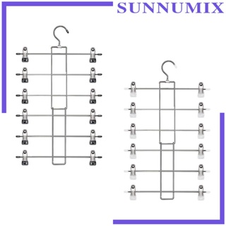 [Sunnimix] ไม้แขวนเสื้อ กางเกงยีน 6 ชั้น สําหรับตู้เสื้อผ้า กางเกงขาสั้น