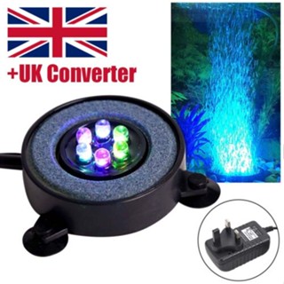 LED Aquarium Fish Tank Light Air Bubble Lights Submersible Underwater Lamps Colorful Waterproof Light Round Disc Light - QPL -50 Nanostone