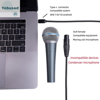 [Yobusad.th] สายเคเบิลอะแดปเตอร์ไมโครโฟน Type-C เป็น XLR 3 Pin ตัวผู้ เป็นตัวเมีย