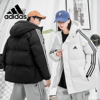 ADIDAS เสื้อแจ็กเก็ต ผ้าฝ้าย แบบหนา มีฮู้ด ทรงหลวม สไตล์เกาหลี สําหรับผู้ชาย ไซซ์ S - 4XL