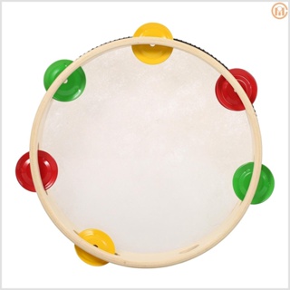 Handheld Tambourine Handbell Drum - Musical Percussion Instrument with Metal Cymbals, Perfect for Kids Games and Adult Entertainment