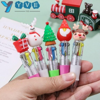 Yve ปากกาลูกลื่น พลาสติก ลายซานตาคลอส คริสต์มาส 4 สี 3 ชิ้น