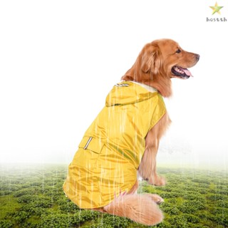 Stay Dry and Safe with 5XL Reflective Rain Coat for Dogs - Rainwear with Leash Hole