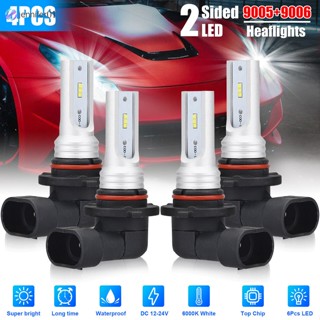 Jen ชุดหลอดไฟหน้ารถยนต์ Led 9005 9006 6000k Ip68 กันน้ํา สว่างมาก 4 ชิ้น