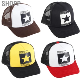 Shopp Hollowed Baseball Hat Cotton Unisex Sunshade Breathable Outdoor Adjustable Peaked Cap for Spring Summer