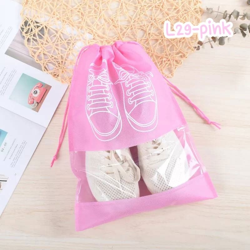 🧦ถุงใส่รองเท้าเก็บรองเท้า แบบหูรูด พกพาง่ายสะดวกและเป็นระเบียบ ใช้งานง่าย✨