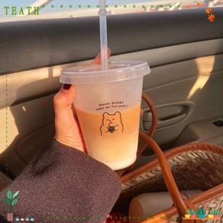 Teath ขวดน้ําดื่ม พลาสติก น่ารัก แบบพกพา ใช้ซ้ําได้