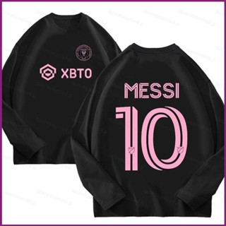 Yx Messi Inter Miami CF 10 MLS XBTO เสื้อกันหนาว ผ้าฝ้าย แขนยาว ลายนักฟุตบอล star coth