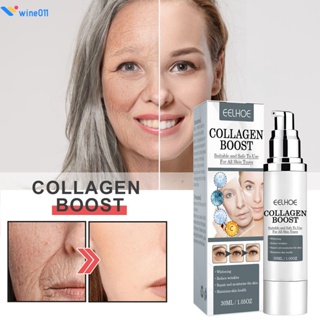 Eelhoe 30ml Collagen Boost Serum Anti-Aging Dark Spot Correctorครีมริ้วรอยผู้หญิงFace Moisturizingกรดไฮยาลูโรนิกบำรุงผิวหน้าสำหรับEyeธรรมชาติความปลอดภัยความงามWine011