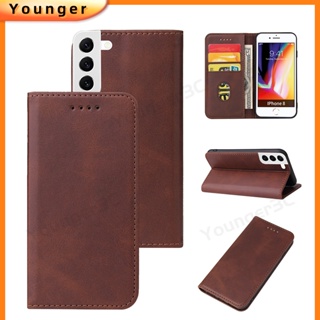 เคสโทรศัพท์มือถือหนัง ฝาพับแม่เหล็ก พร้อมช่องใส่บัตร สําหรับ Samsung Galaxy S22 S22 Plus S22 Ultra S23 S23 Plus S23 Ultra