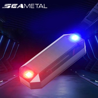 Seametal ไฟกระพริบเตือน LED พลังงานแสงอาทิตย์ ขนาดเล็ก ป้องกันการชน สําหรับรถยนต์ รถจักรยานยนต์