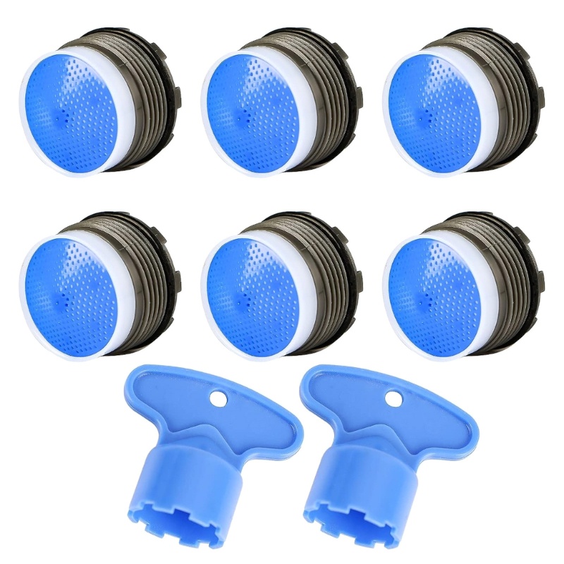 Pcf * 6 ชิ้น SplashProof Water Tap Aerators Flows Rectrictors พร้อมปุ่มเครื่องเติมอากาศก๊อกน้ํา