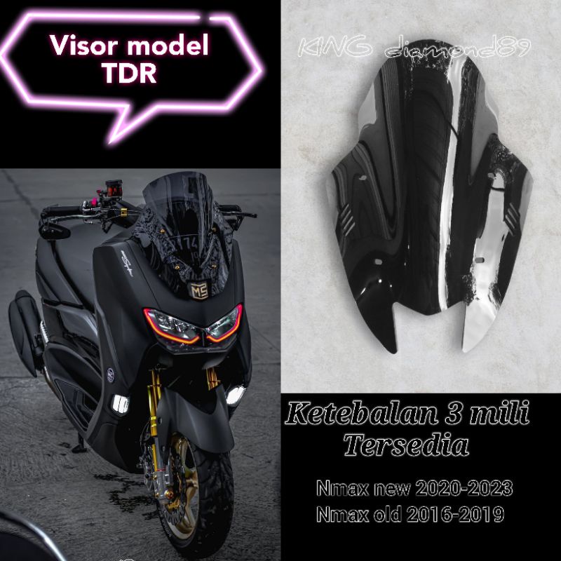 กระบังหน้ากระจกหน้ารถ รุ่น TDR Fin 3MM Winsil Nmax new 2020-2023 / Nmax Old 2016-2019 รุ่น TDR Windshield fin Winsil Nmax BSM_ACCMOTOR