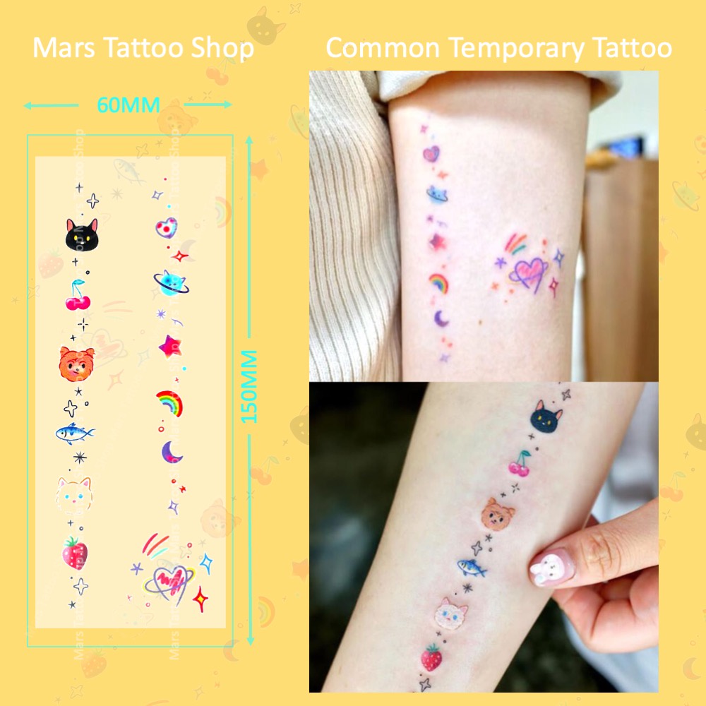 Mars Tattoo - รอยสักชั่วคราวสีสดใส, ติดทนนาน, CC002