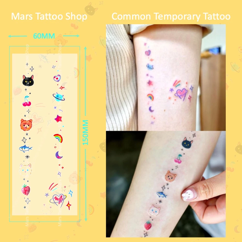 Mars Tattoo - รอยสักชั่วคราวสีสดใส, ติดทนนาน, CC002