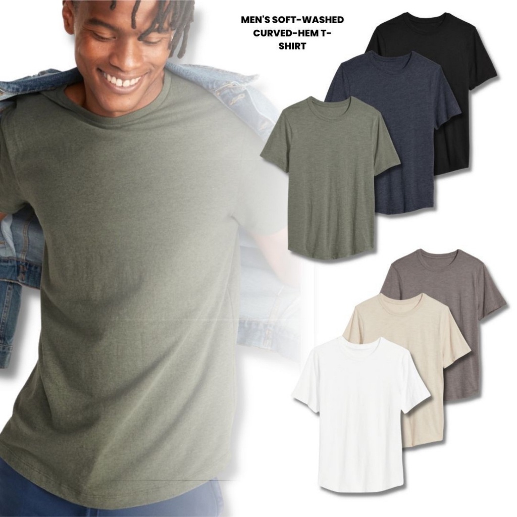 เสื้อยืดแขนสั้นคอกลมลําลองสําหรับบุรุษ (ODN471 SOFT CURVE TEE)