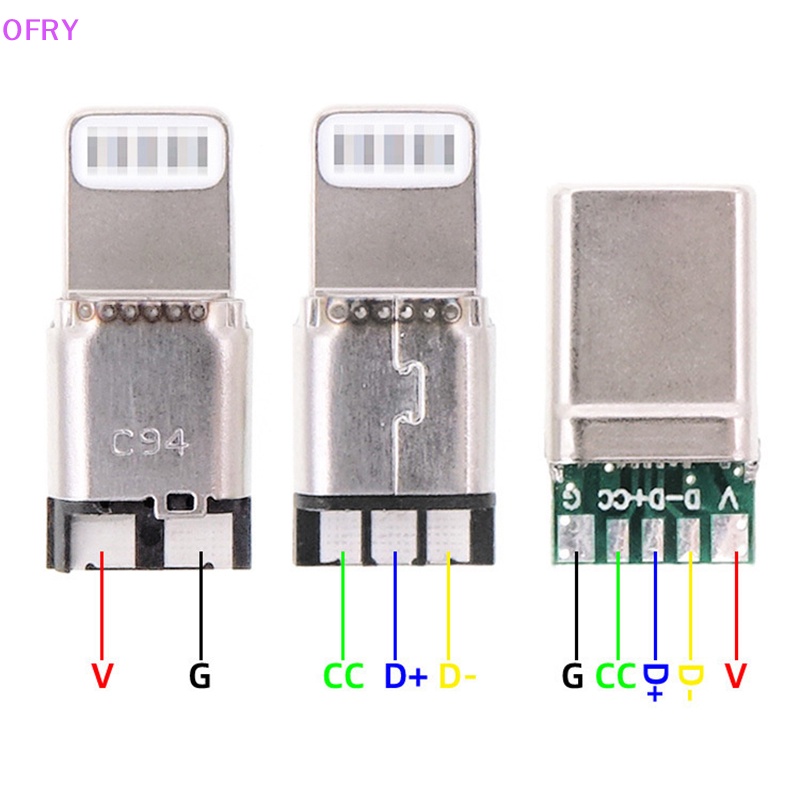 Of ชุดอุปกรณ์เชื่อมต่อ Type-C USB 65W 5A ตัวผู้ พร้อม PCB 5Pin และ Type A ตัวผู้ 6 Pin USB DIY OTG