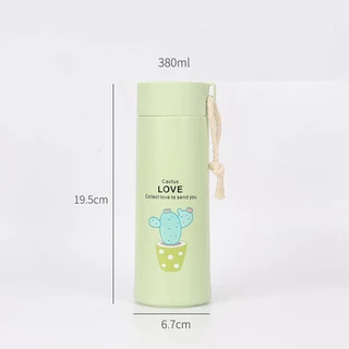 (ของแท้✅)ปลีก/ส่ง กระบอกน้ำ กระติกน้ำ LOVE ลายกระบองเพชร เก็บอุณหภูมิ ร้อน-เย็น 400mlกระบอกน้ำ กระบอกน้ำลาย