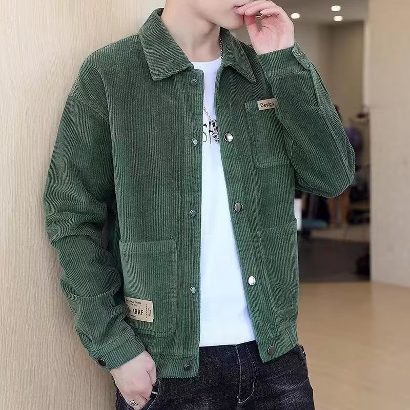 เสื้อแจ็กเก็ตคาร์โก้ลําลอง คอปก ลายสก๊อต ขนาดใหญ่ เข้ากับทุกการแต่งกาย สไตล์เกาหลี สําหรับผู้ชาย