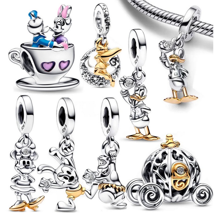 pan Charm Disney 100th Anniversary Beaded เหมาะสําหรับ DIY Pan สร ้ อยข ้ อมือของขวัญเครื ่ องประดับที ่ สวยงาม