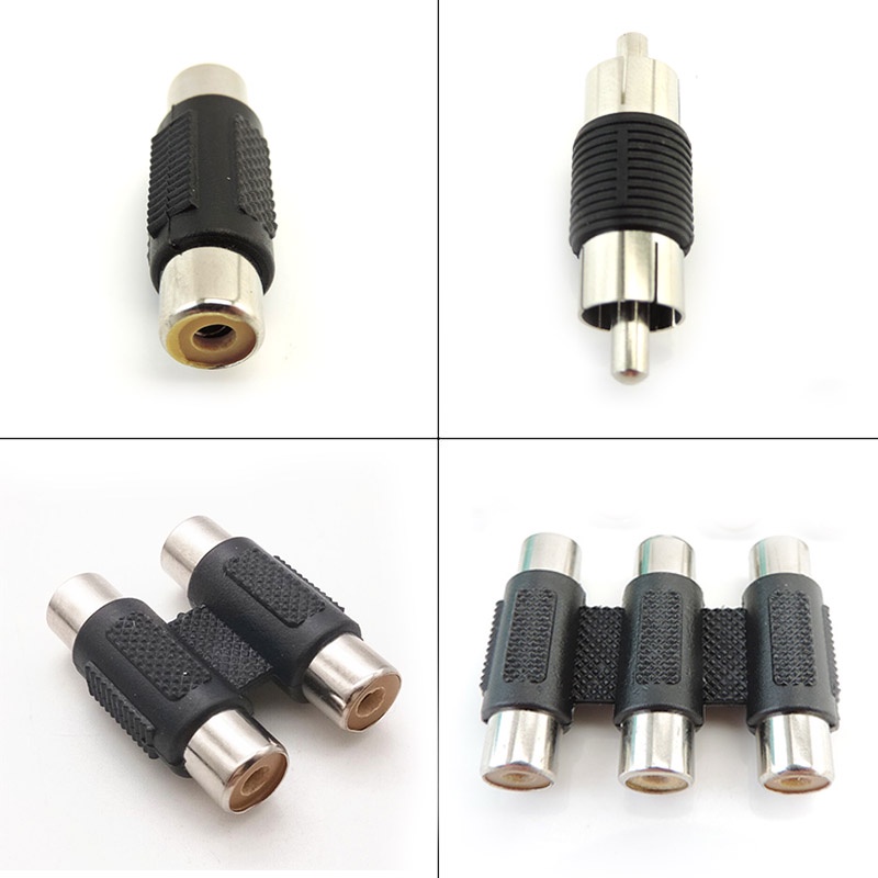 Audio Video Connector 3 RCA AV Coupler Mini RCA 2RCA 3RCA ชายหญิงอะแดปเตอร์ซ็อกเก็ต Extension Converter THH1