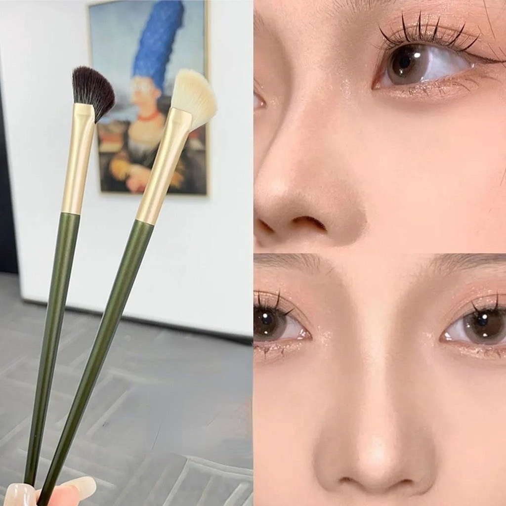 แปรงแต่งหน้า หัวเฉียง คอนทัวร์จมูก เฉดดิ้ง ไฮไลท์ แบบพกพา YUE