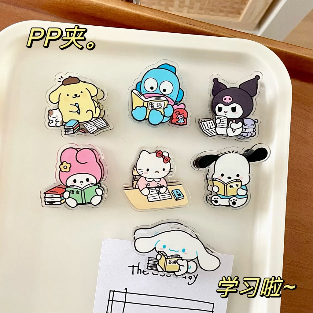Sanrio แฟ้มโฟลเดอร์ ลาย Pochacco Cinnamoroll Kuromi Mymelody Hello Kitty สําหรับอ่านหนังสือ เรียน