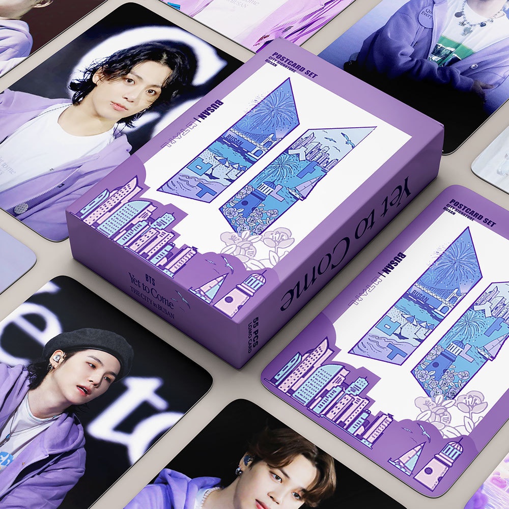 55pcs/box BT-S Laser Hologram Lomo Cards V Kim Tae Hyung Jung Kook Solo Album Layover SEVEN Bangtan Boys Suga JIN RM J-HOPE JIMIN Photocards Kpop Collection