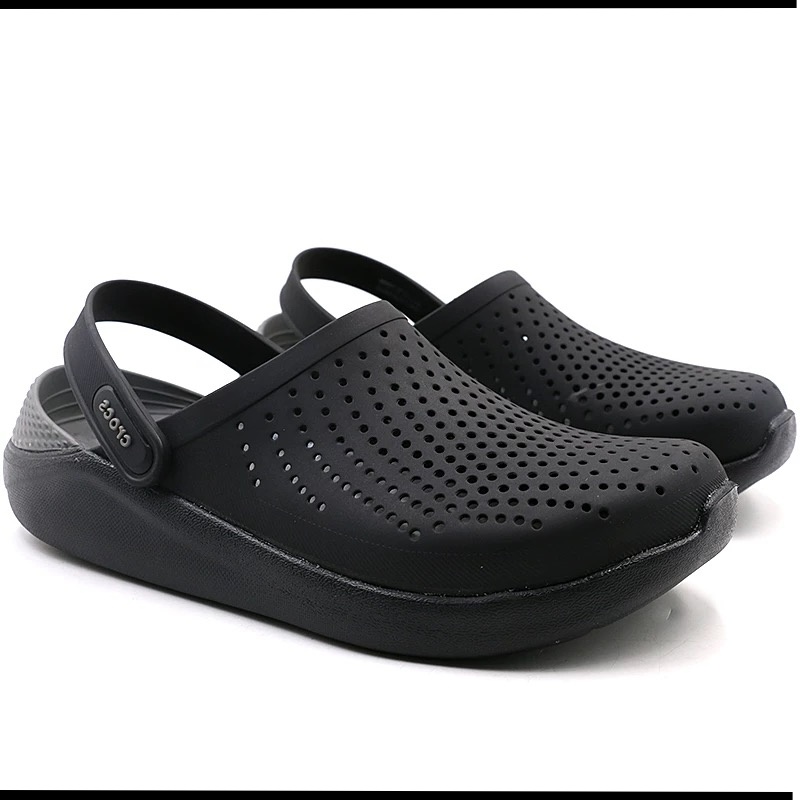 SD Crocs Lite Ride Clog Sandals Beach Slipper Summer For Men BLACK GREY{#1286} T