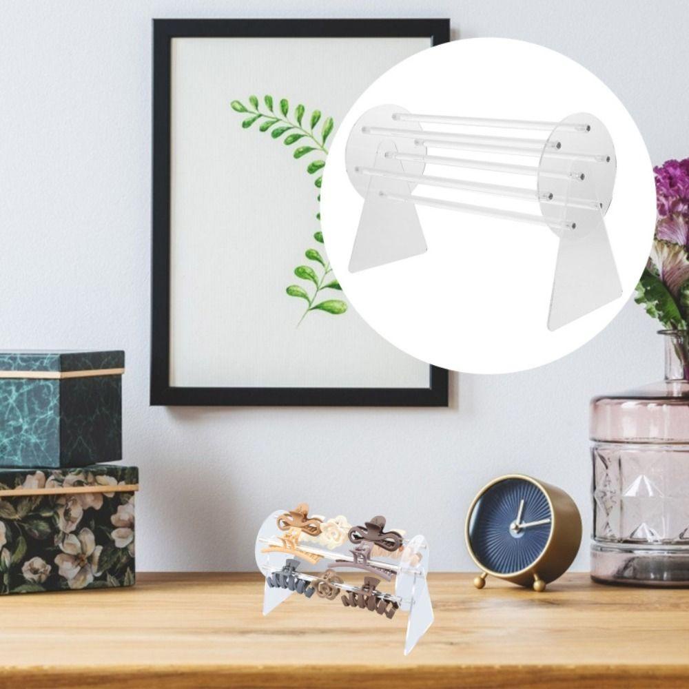 Tonfashion ขาตั้งอะคริลิคใส หมุนได้ 360 องศา สําหรับจัดระเบียบกิ๊บติดผม - รูปที่ 4