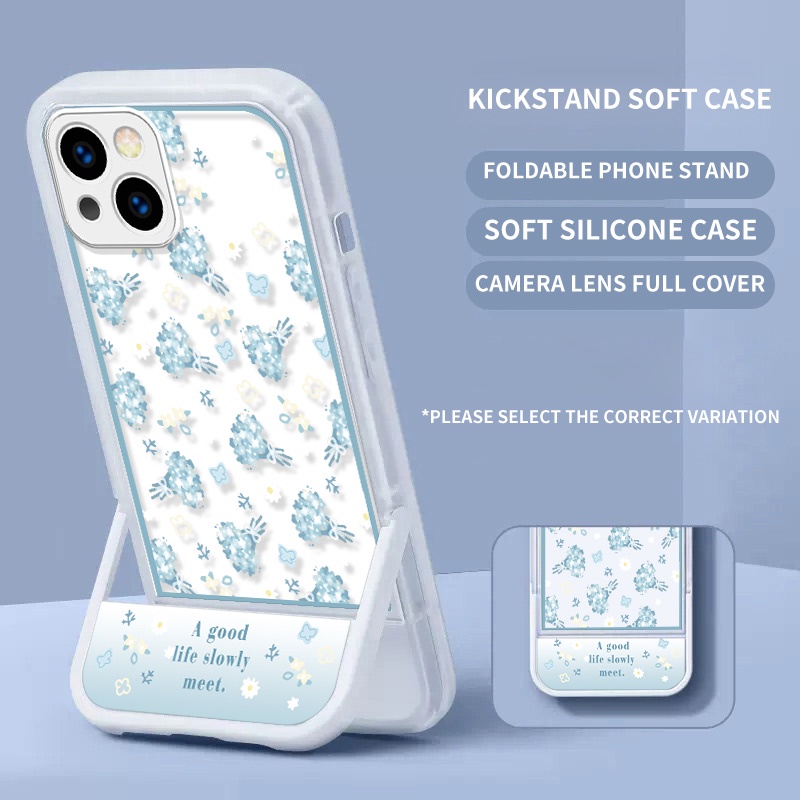 ปลอกขาตั้งสําหรับ Vivo Y02 V27e Flower Soft Case คลุมทั้งหมด | ZJ A053