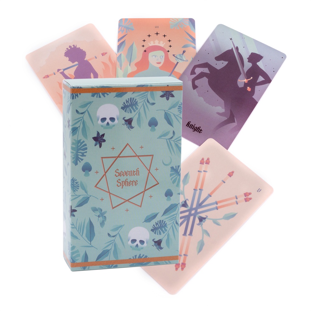 12*7 ซม.Augury Seventh Sphere Marseille Tarot ผ้าปูโต๊ะ Powowow Deck Predict Waite การ์ด Tarot de Ma