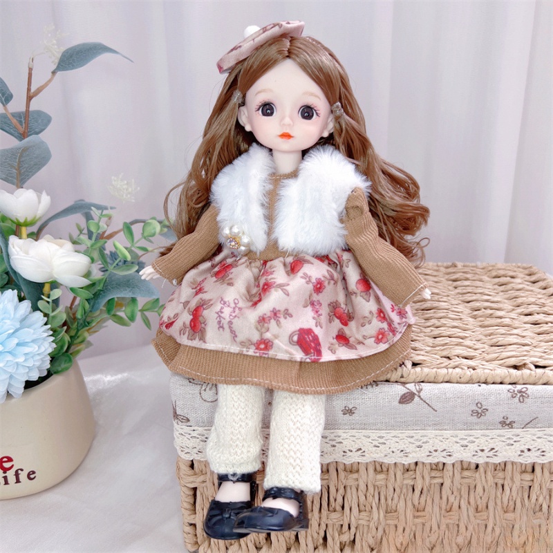 ชุดตุ๊กตา BJD 3D 30 ซม. ข้อต่อ 20 ข้อต่อ ขยับได้ ขยับได้ สําหรับเด็กผู้หญิง DIY