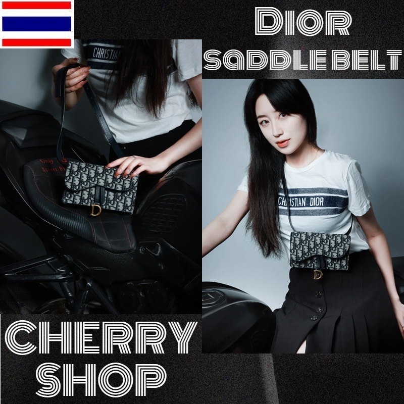 New 🍒ดิออร์ Dior SADDLE BELT POUCH กระเป๋าคาดเอวผู้หญิง กระเป๋าแมสเซนเจอร์🍒 WKPZ