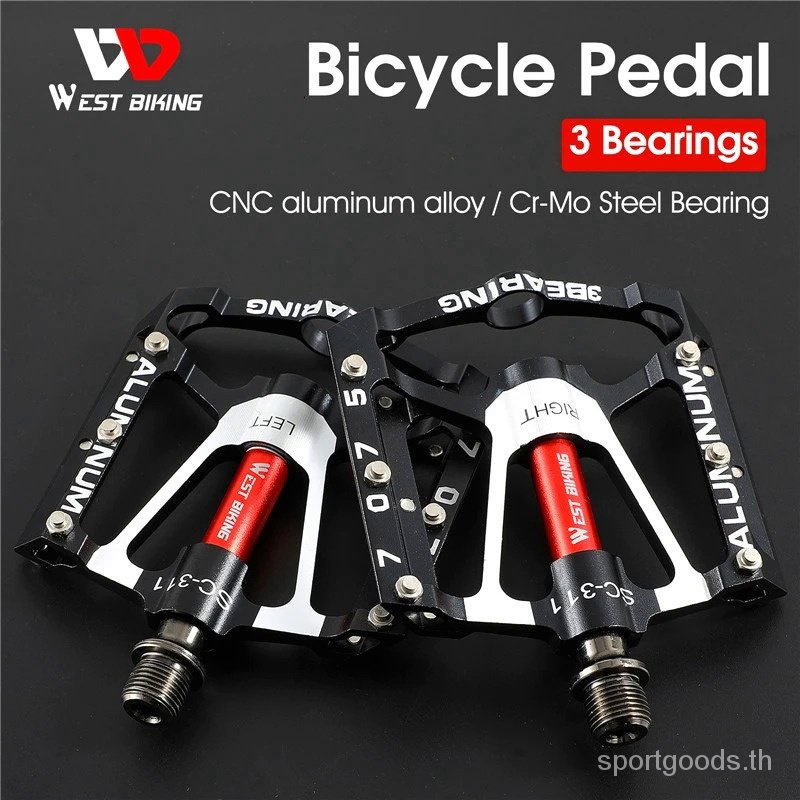 West เหยียบจักรยาน CNC อลูมิเนียมลื่น 3 แบริ่ง สําหรับ MTB/ถนน/BMX