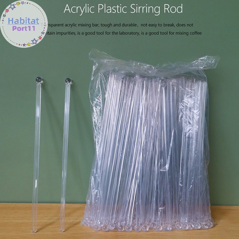 Habitatport ไม้คนค็อกเทล เครื่องดื่ม พลาสติก 100 ชิ้น ต่อชุด