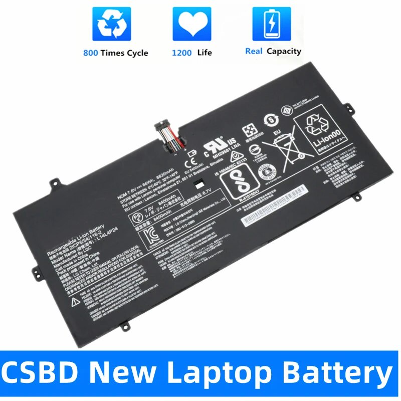 แบตเตอรี่แล็ปท็อป For Lenovo YOGA 4 PRO 900 900-13ISK 900-IFI 900-ISE 5B10H43261 L14M4P24 Original L