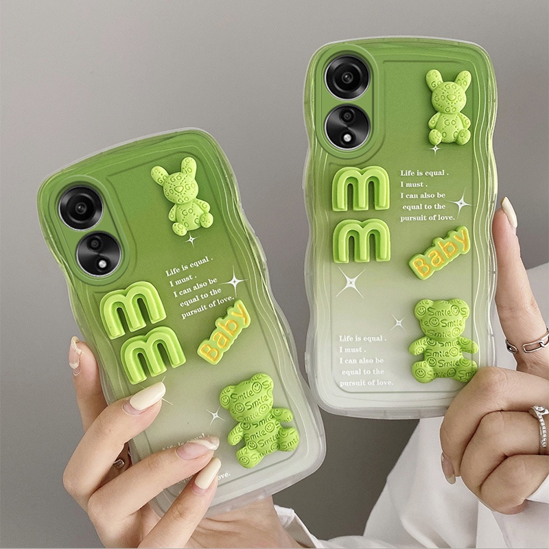 เคสโทรศัพท์มือถือ ซิลิโคนนิ่ม ลายตุ๊กตาหมี 3D สําหรับ OPPO A38 A 38 4G